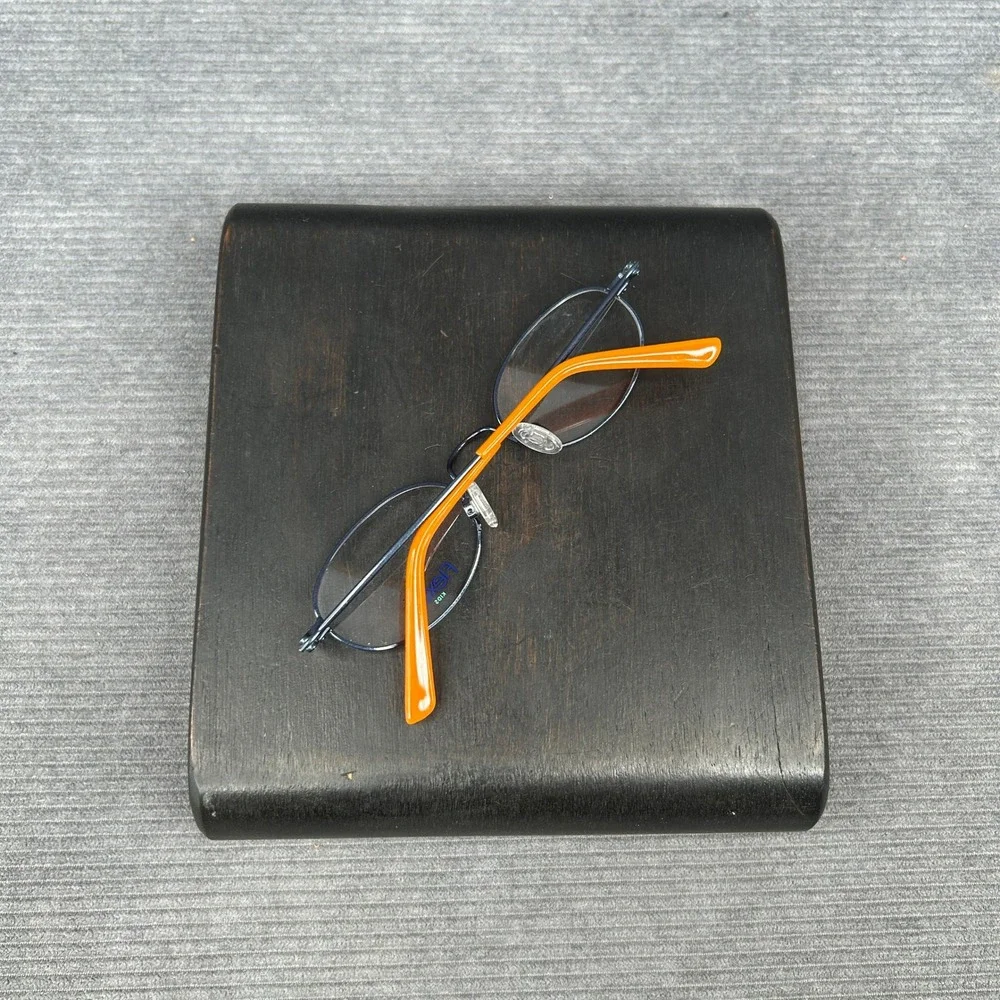 Flexon Kids Comet 424 Navy Blue Orange Y2k Eyeglass Frames 44-19-125 Oval Metal